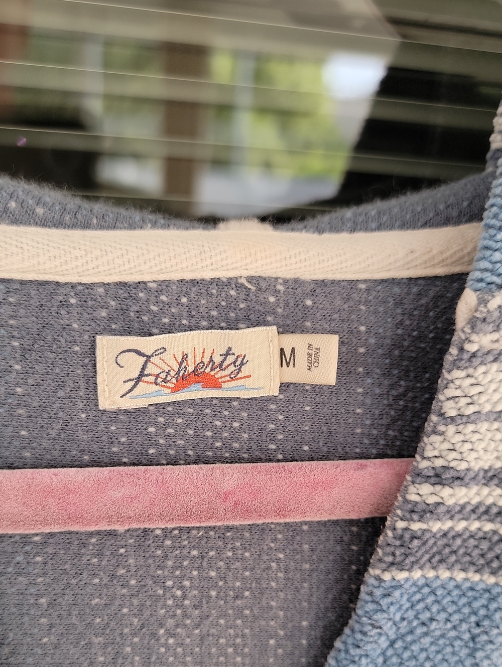 Faherty Terry Hooded Poncho Montauk Blue Serape Sz M - Picture 11 of 13